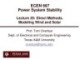 Lecture Power system stability - Lesson 25: Direct Methods, Modeling Wind and Solar
