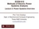 Lecture Methods of Electric power systems analysis - Lesson 2: Power systems overview