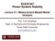 Lecture Power system stability - Lesson 21: Measurement-Based Modal Analysis