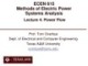 Lecture Methods of Electric power systems analysis - Lesson 4: Power flow
