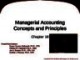 Lecture Fundamental accounting principles (21e) - Chapter 18: Managerial accounting concepts and principles