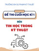 Đề thi cuối học kì 1 môn Tin học trong kỹ thuật năm 2025-2026